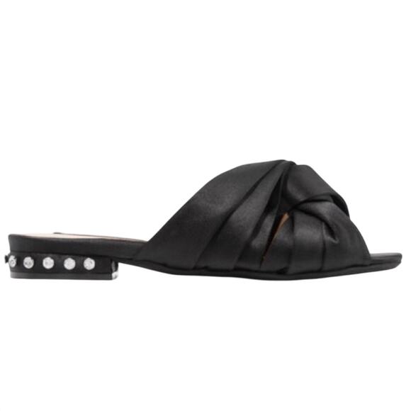 No. 21 Classic Crystal Satin Slides Knotted Shoes - Picture 1 of 7